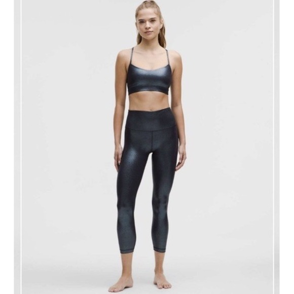lululemon athletica Pants - NEW‎ Lululemon Align High-Rise Ribbed Pant 25" *Shine Size 12 Foil Black  Night